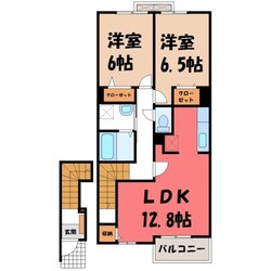 鹿沼駅 バス10分  図書館東分館前下車：停歩3分 2階の物件間取画像